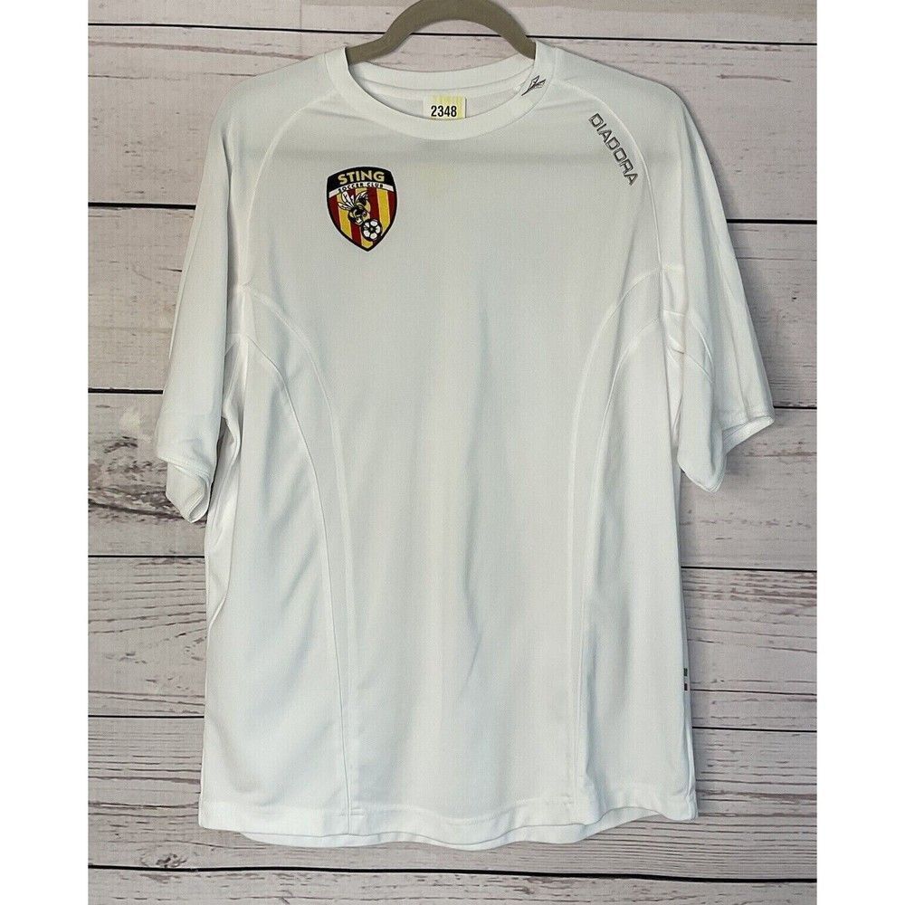 Diadora 10 Mens White Sting Club Italy Soccer Jersey‎ T-Shirt Size M